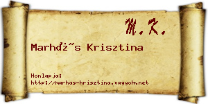 Marhás Krisztina névjegykártya